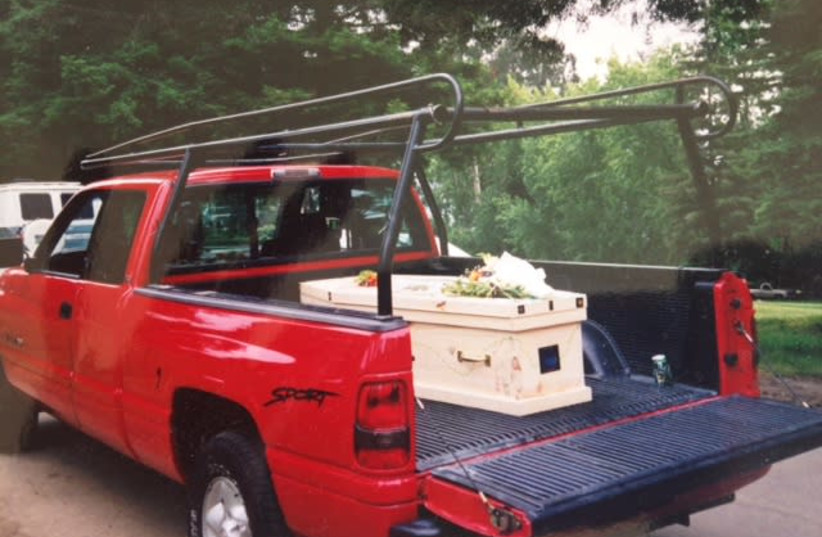 truck with coffin